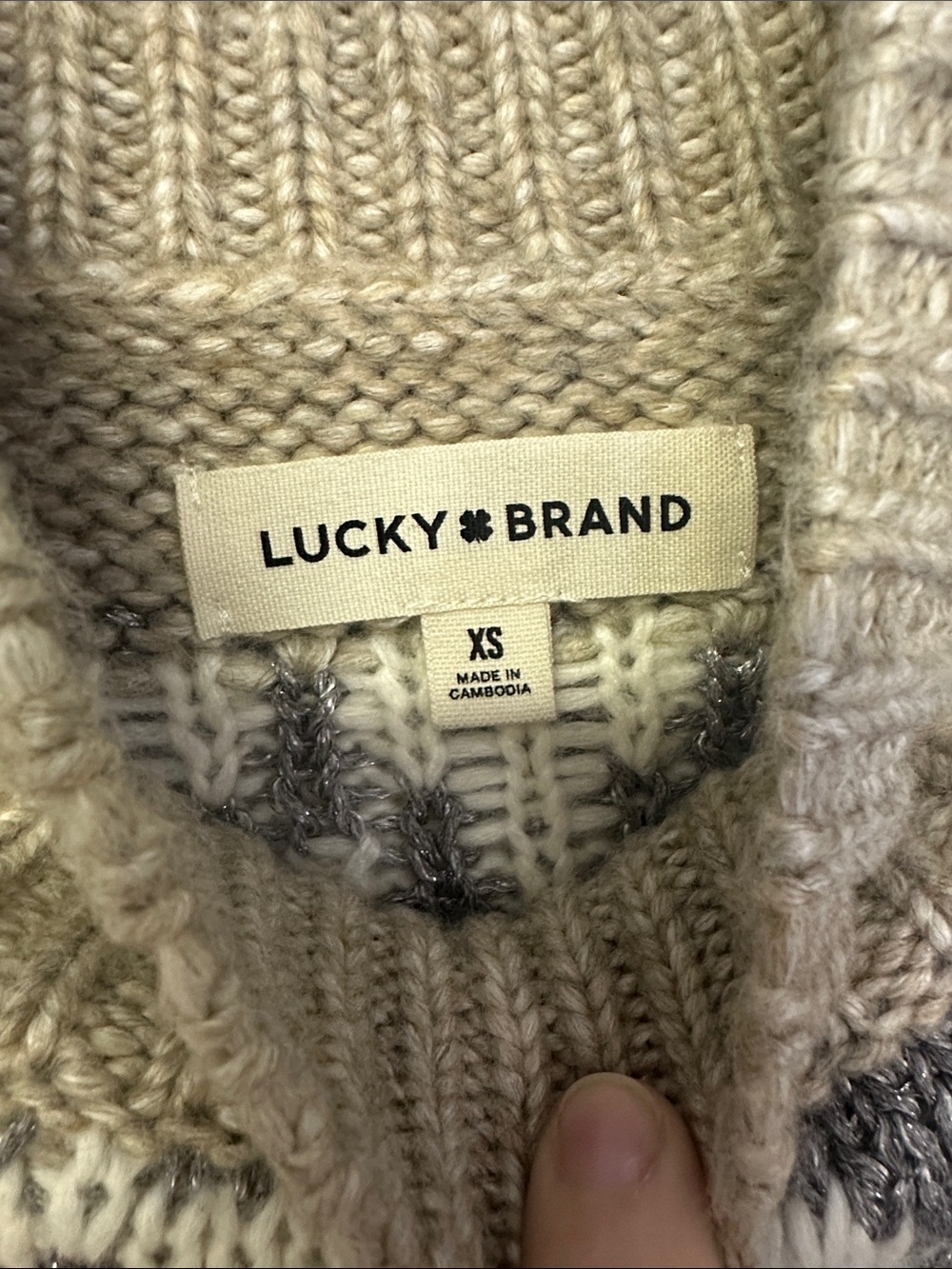 Lucky Brand Fair Isle mock neck Sweater - Picture 2 of 4